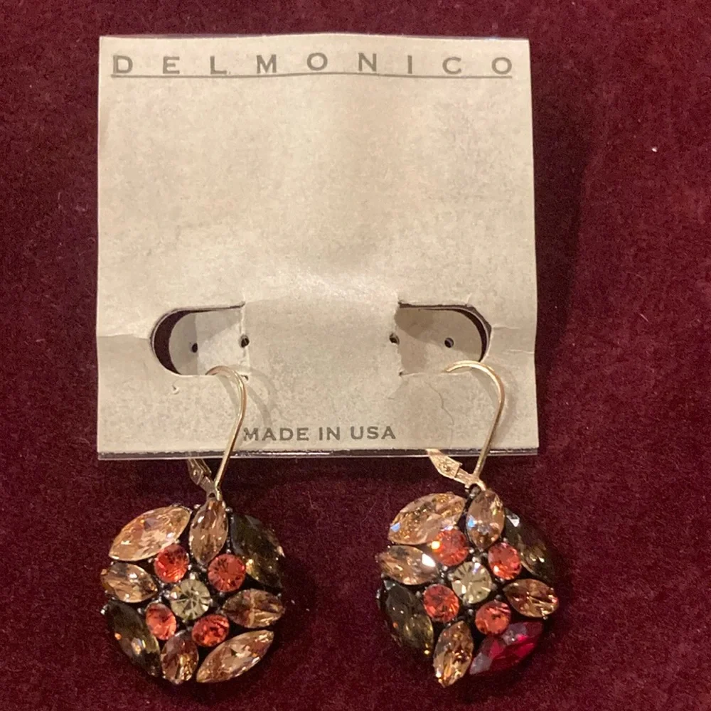 Multicolored pink shade silver earrings -nwt
